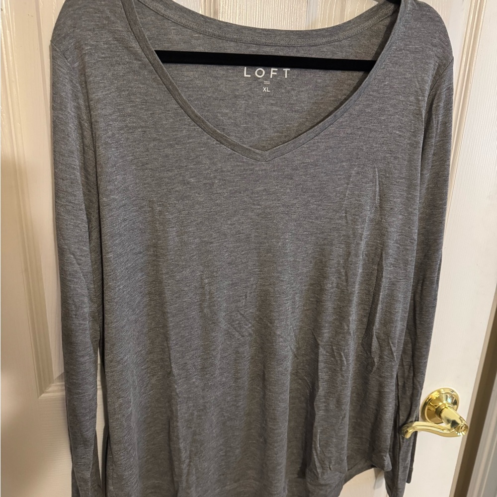 LOFT Charcoal Long Sleeve Tee